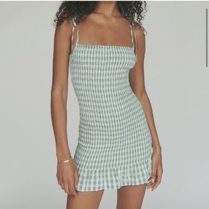 NWT Reformation Gingham Gemini Dress
